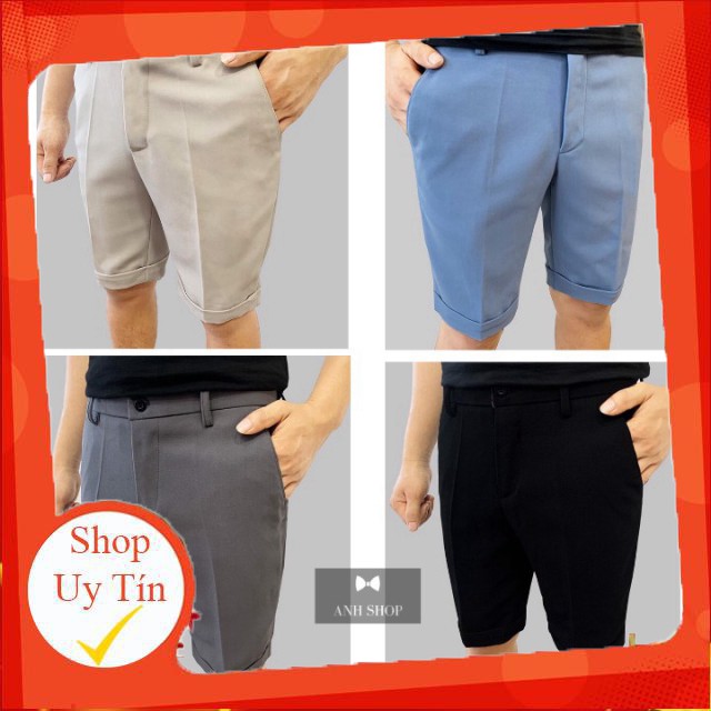 Quần tây âu nam vải co giãn, ống quần short ngắn (nhiều màu) -Hàng nhập khẩu
