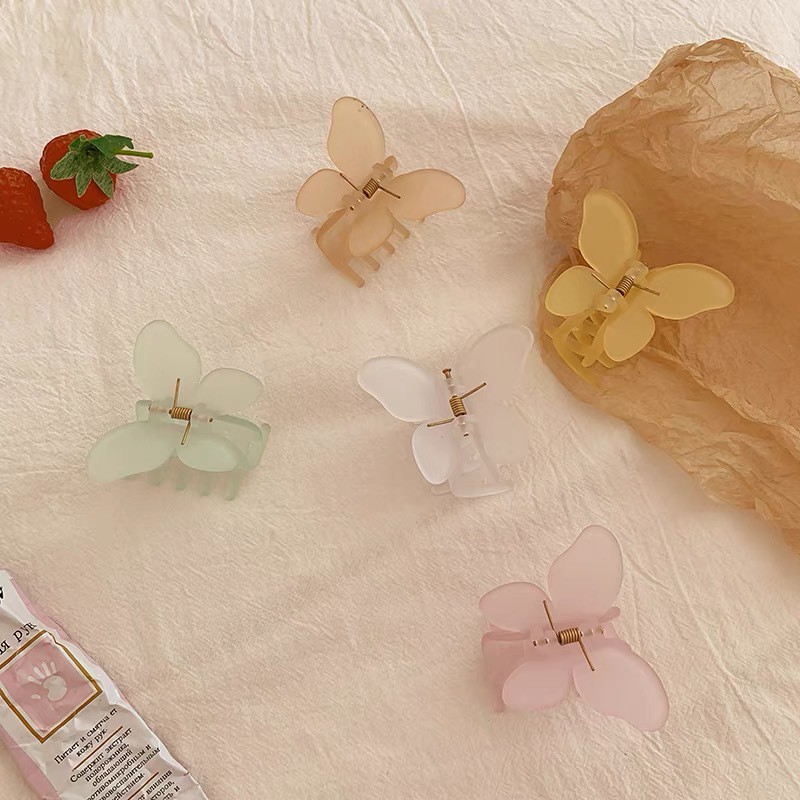 Kẹp tóc Hàn Quốc hình con bướm NHỰA NHÁM cao cấp cặp tóc Mã #02 [ C405 ]