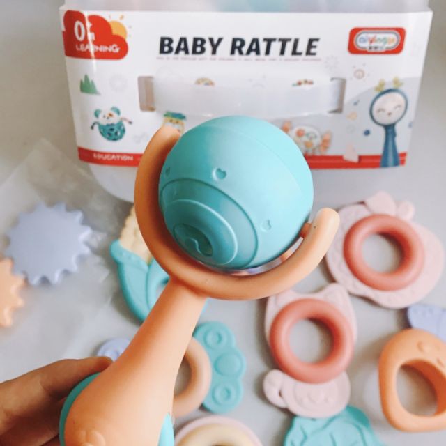 Bộ đồ chơi - Xúc xắc gặm nướu 10 món Baby Rattle có hộp đựng