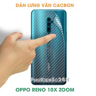 Miếng dán vân Carbon 3D mặt lưng cho OPPO Reno 10x Zoom