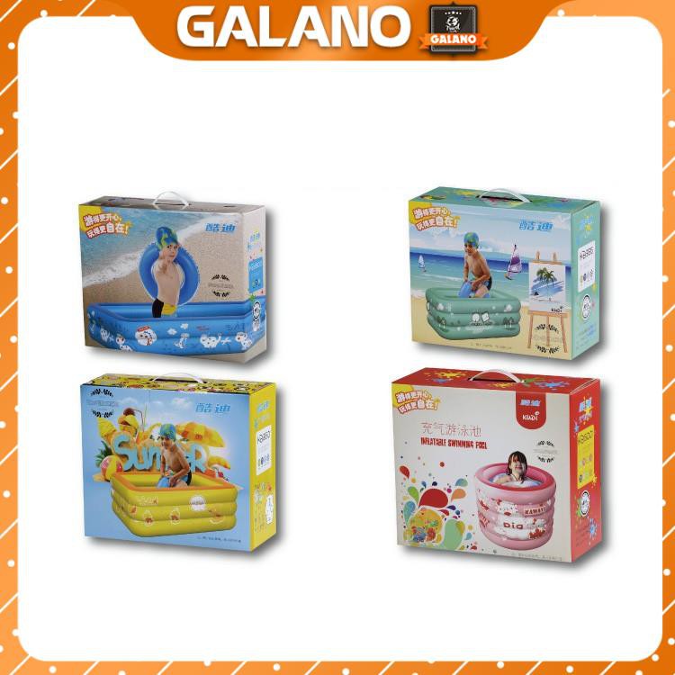 Phao bể bơi chữ nhật 3 tầng cho bé + Bơm phao cỡ lớn
