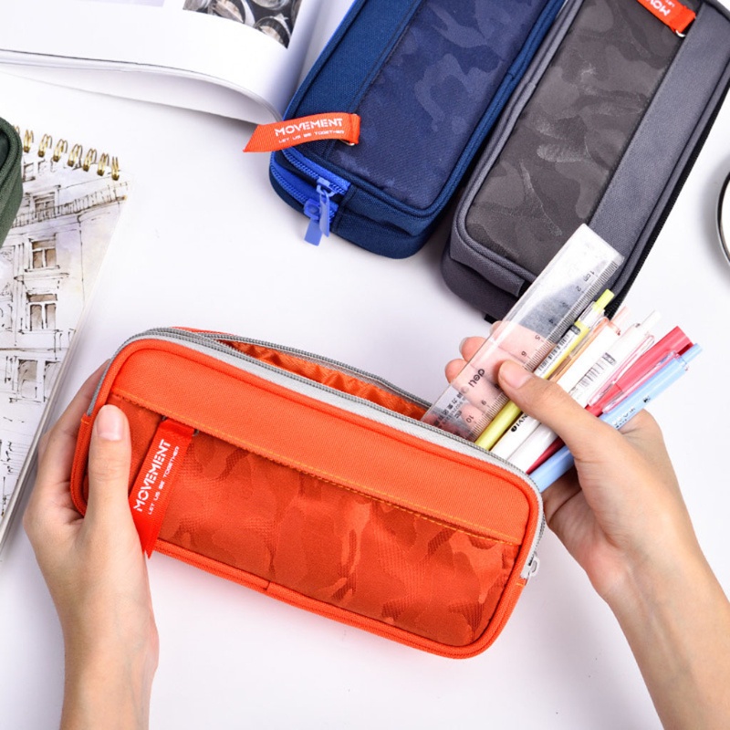 Túi Đựng Bút Hai Ngăn Sức Chứa Lớn Có Khóa Kéo Siêu Bền Tiện Dụng Cho Văn Phòng / Trường Học