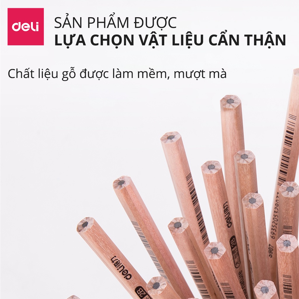 Bút Chì lục giác Deli - loại HB/2B - 50 chiếc/hộp - S908/ S907