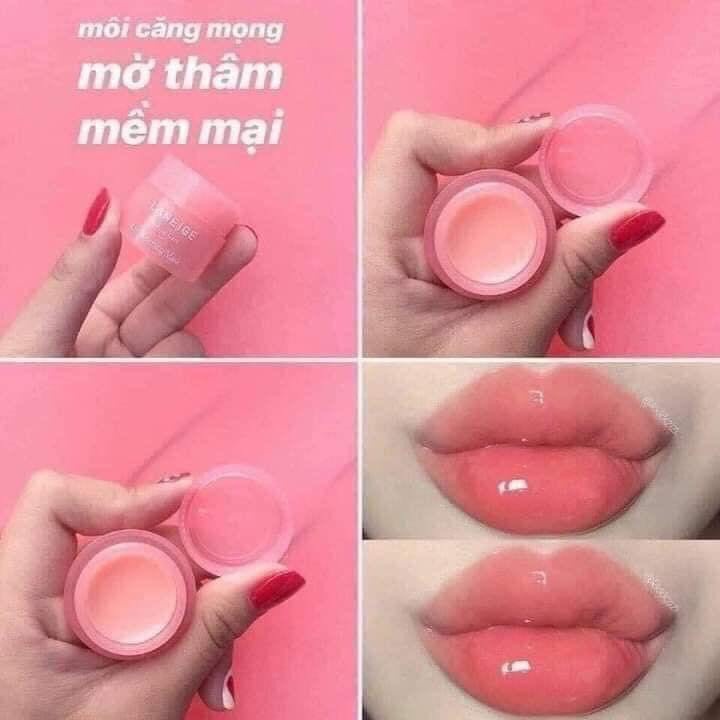 Minisize Mặt nạ ngủ mặt và môi Bộ đôi mặt nạ ngủ LANEIGE Water &amp; Lip Sleeing Mask Cấp ẩm dưỡng da