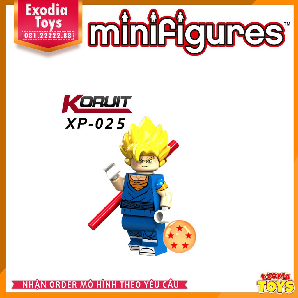 Xếp hình Minifigure nhân vật Dragon Ball 7 viên ngọc rồng - Đồ Chơi Lắp Ghép Sáng Tạo - KORUIT XP021-026