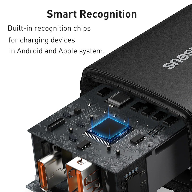 Củ Sạc Nhanh PD 18w 20w Chính Hãng Baseus Cổng USB + Type C Tích Hợp PD/QC 3.0 - TopLink