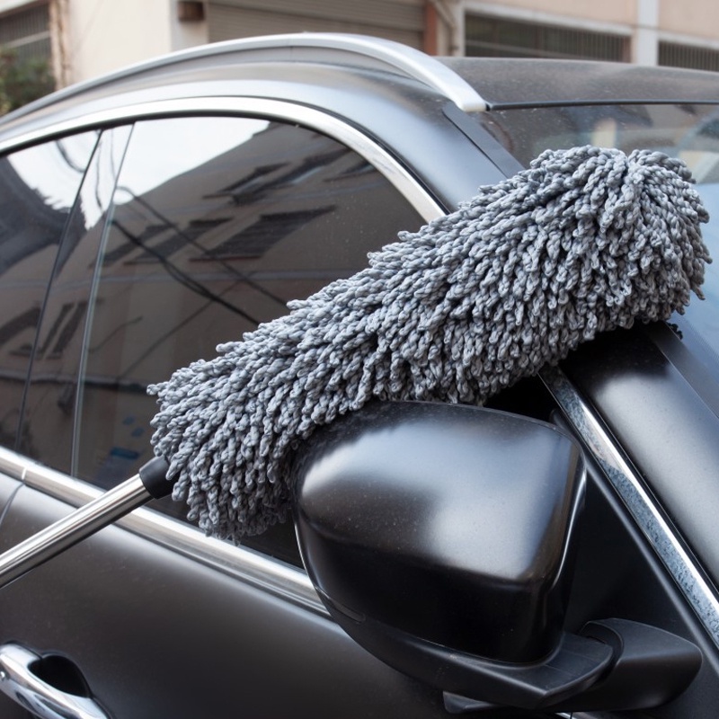 Chổi lau rửa xe ô tô chuyên dụng, chổi vệ sinh sợi dầu cán dài, có thể tuỳ chỉnh độ dài cán, chổi lau bụi