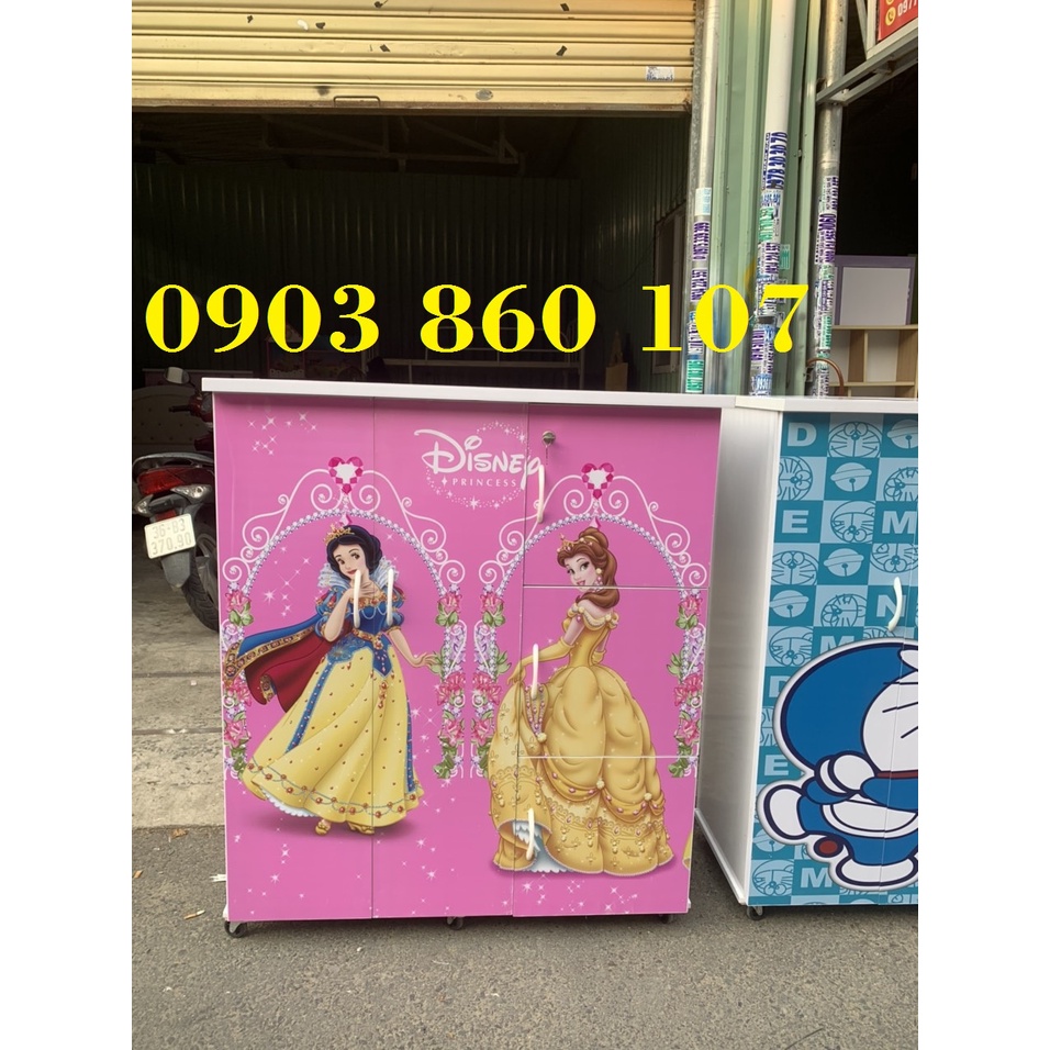 Tủ nhựa công chúa màu hồng cho bé gái đựng đồ bình dương hcm
