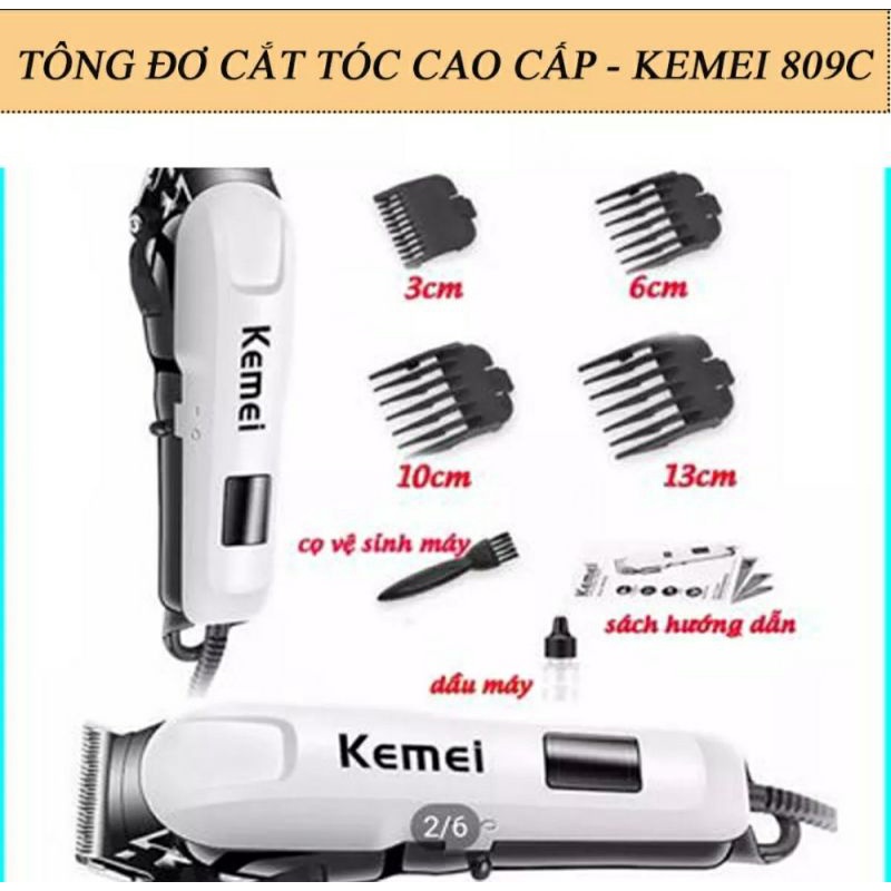 Tông Đơ Cắt Tóc Kemei KM 809 | Hớt Tóc Gia Đình.Trẻ Em | Chính Hãng | Pin Trâu