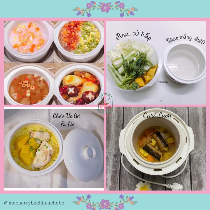 Nồi nấu cháo chậm Bear 0.8 lít