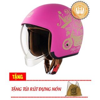 Nón bảo hiểm 3/4 kính âm Royal M139 V8 Hồng (tặng balo rút)