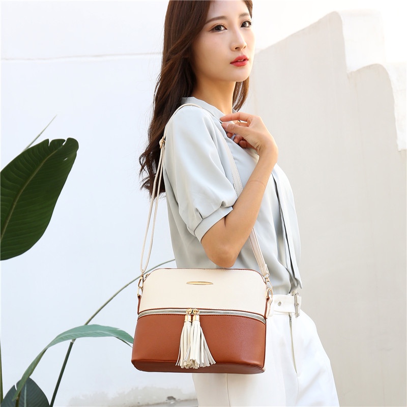 Túi Đeo Chéo Ba Mảnh Màu Sắc Phong Cách Hàn Quốc Cho Nữ