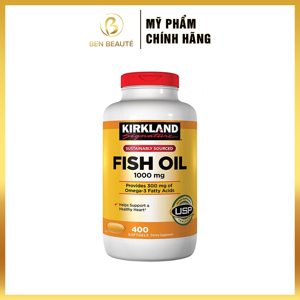 Viên Uống Dầu Cá Kirkland Fish Oil Omega3 1000mg 400 Viên