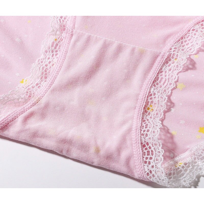 Quần lót nữ 100% cotton viền ren dễ thương | BigBuy360 - bigbuy360.vn
