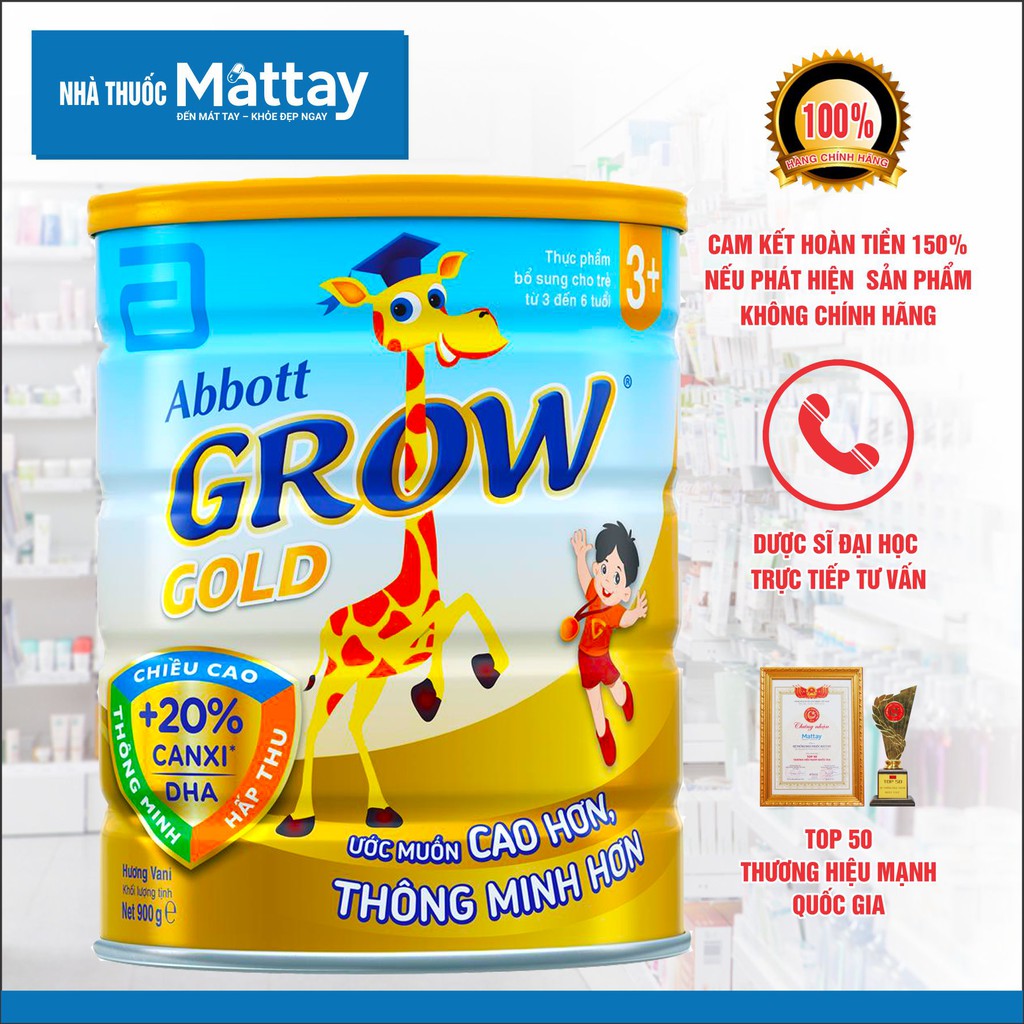 Sữa bột Abbott Grow Gold 3+ 900g ❤️