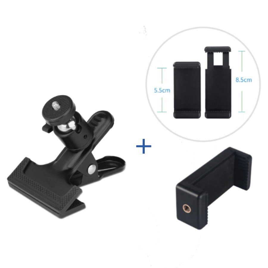 Kẹp điện thoại đa năng kẹp vào thân giá đỡ 3 chân hoặc kẹp bàn ghế, cửa  kính hỗ trợ livestream, chụp ảnh (không giá đỡ) | Shopee Việt Nam