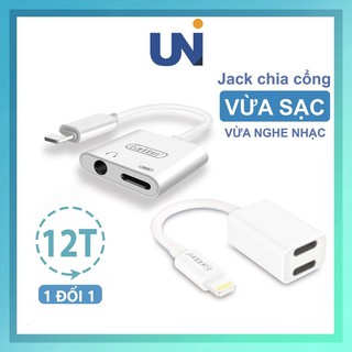 Cáp Chuyển Đổi Tai Nghe iPhone 7 8 X 11 12 promax, jack chuyển Đổi Từ Cổng Lightning Sang Cổng Sạc + Cổng Tai Nghe