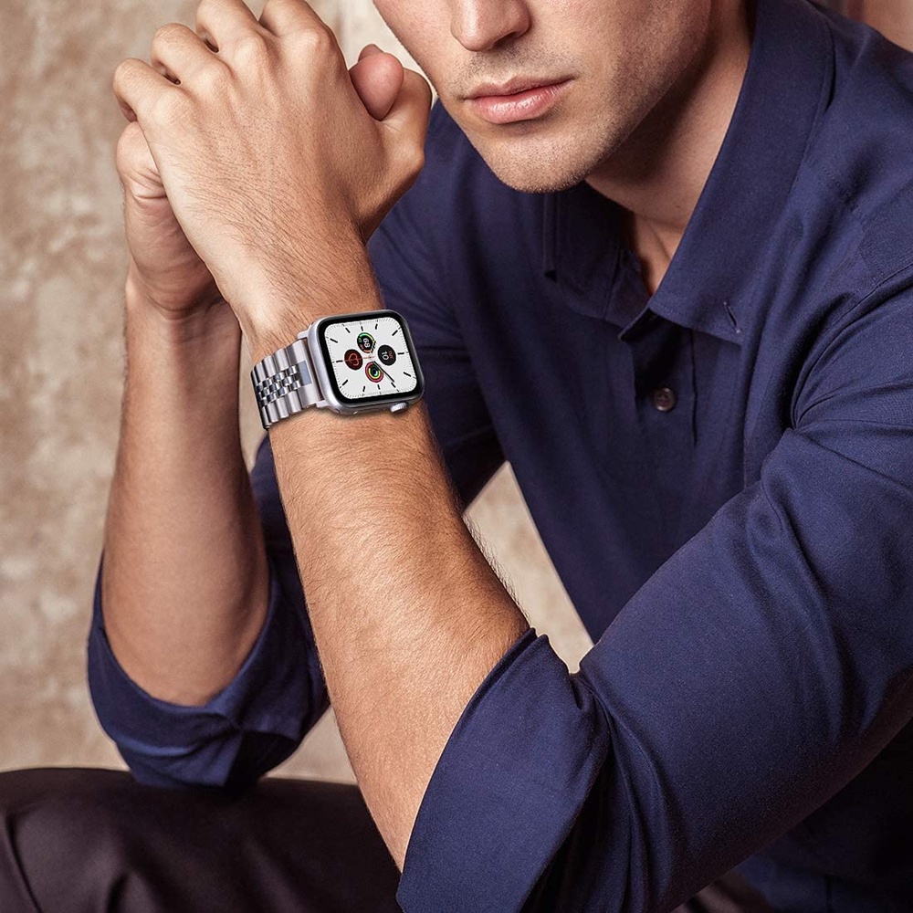 Dây Đeo Inox + TPU Cho Đồng Hồ Thông Minh Apple watch 45mm 44mm 42mm 41mm 40mm 38mm se 7 / 6 / 5 / 4 / 3