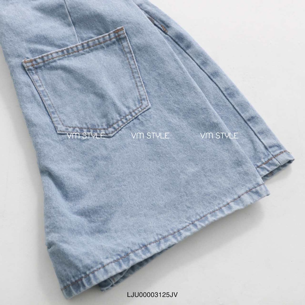 Quần jean nữ short ngố VM Shop, quần bò xanh form lửng ống rộng trơn 681 LJU00003