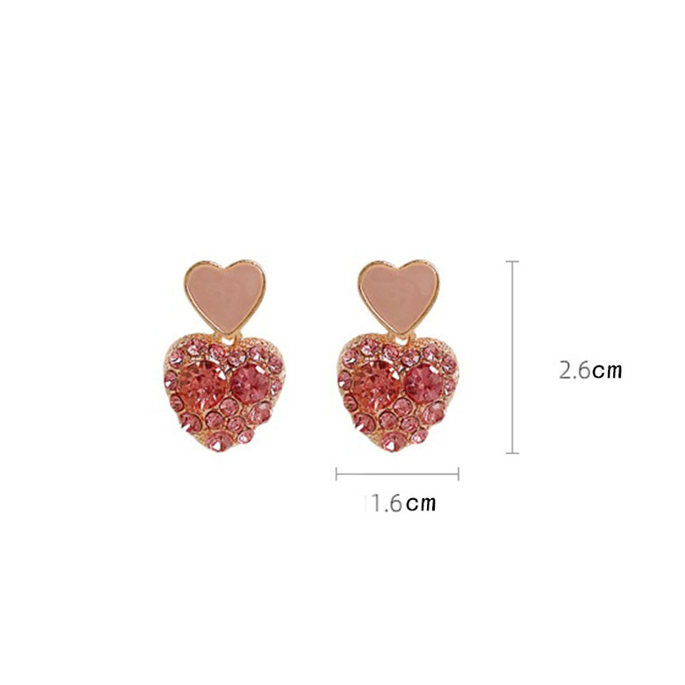 Bông Tai Bạc 925 Hình Trái Tim Phong Cách Hàn Quốc
