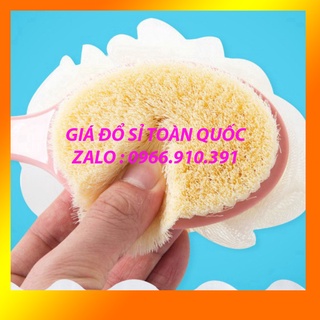 Cọ lưng tắm 2 đầu có cán cầm - bông tắm kèm bàn chải - có dây móc treo [ CỌ LƯNG 2 ĐẦU THANH CONG ]