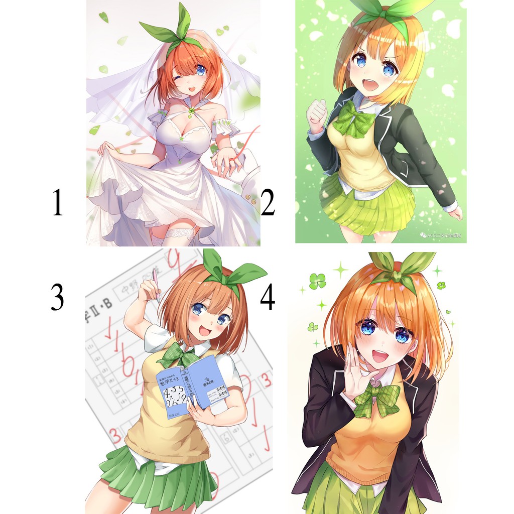 ảnh tranh treo anime in hình Nakano Yotsuba Go-Toubun no Hanayome Nhà Có Năm Nàng Tiên