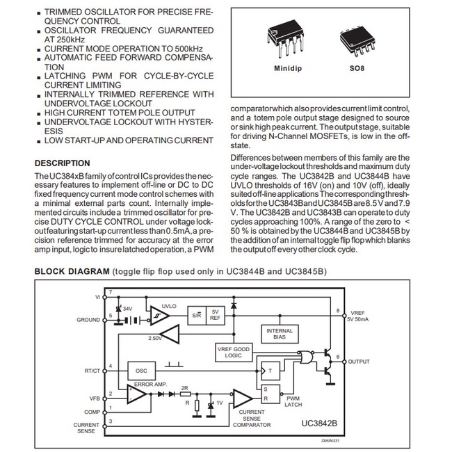 Linh kiện UC3842B SMD SOP08