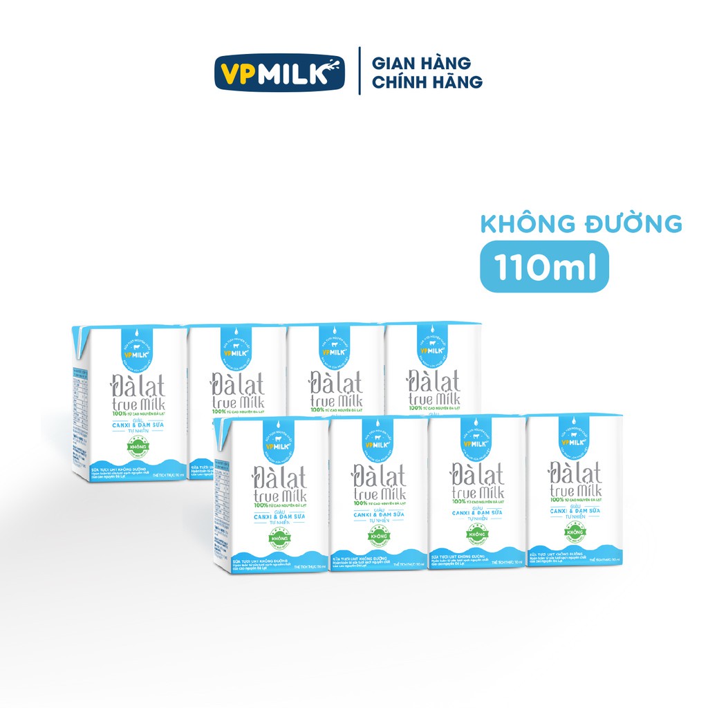 Thùng 48 hộp sữa tươi Đà Lạt True Milk 110ml