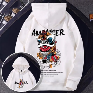 Áo Hoodie Dáng Rộng In  Hình Kỳ Lân Phong Cách Hàn Quốc Năng Động