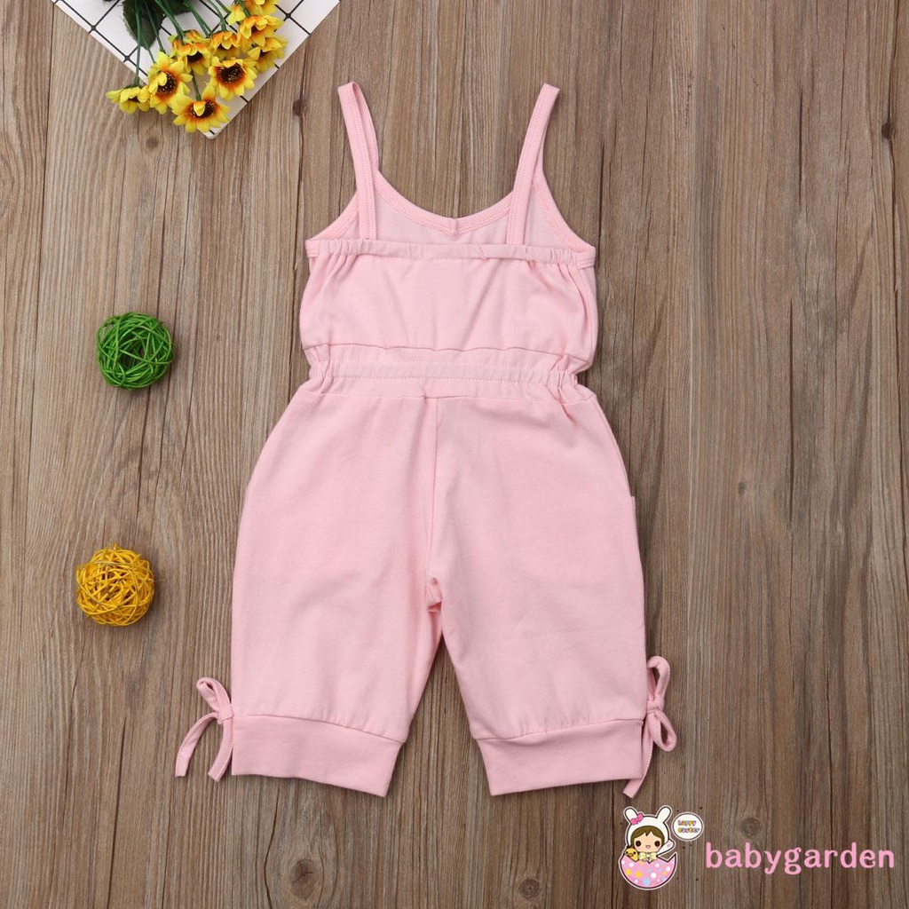 Áo liền quần hai dây màu trơn thời trang hè cho bé gái