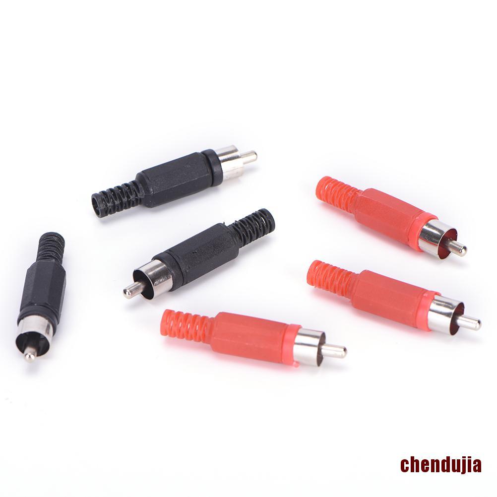 Set 20 Đầu Nối Dây Cáp Âm Thanh Video Rca Màu Đen Và Đỏ