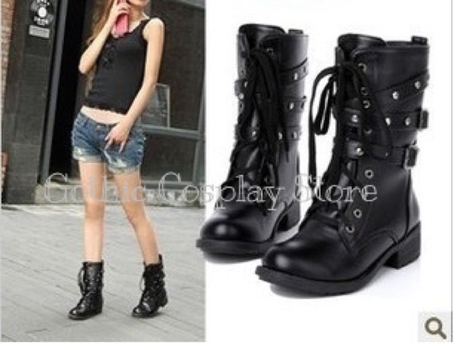 [CÓ SẴN] 🍁 Giày boot cổ cao chiến binh cosplay phong cách Nhật phối dây quấn cực cá tính ( size 35-42 ) | BigBuy360 - bigbuy360.vn