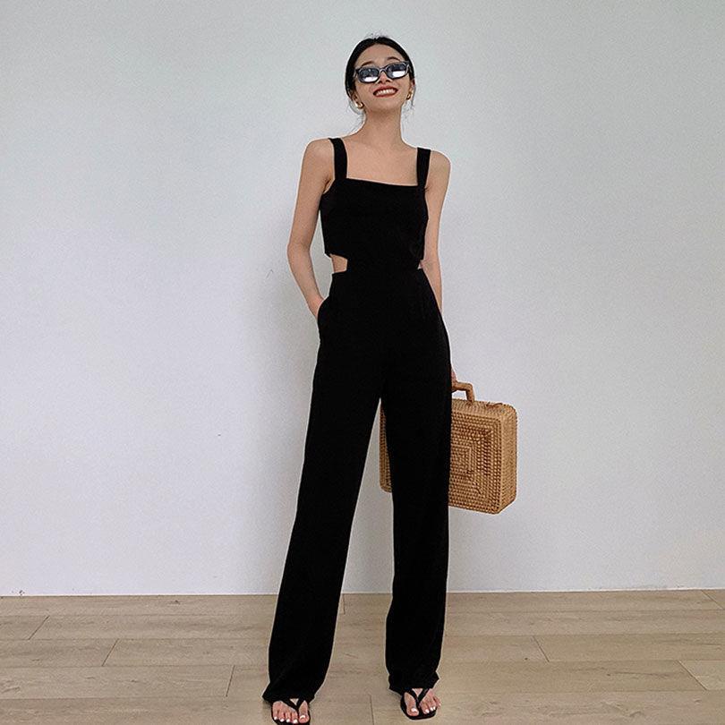 Jumpsuit Ống Rộng Lưng Cao Thời Trang Mùa Hè Hàng Mới 2022