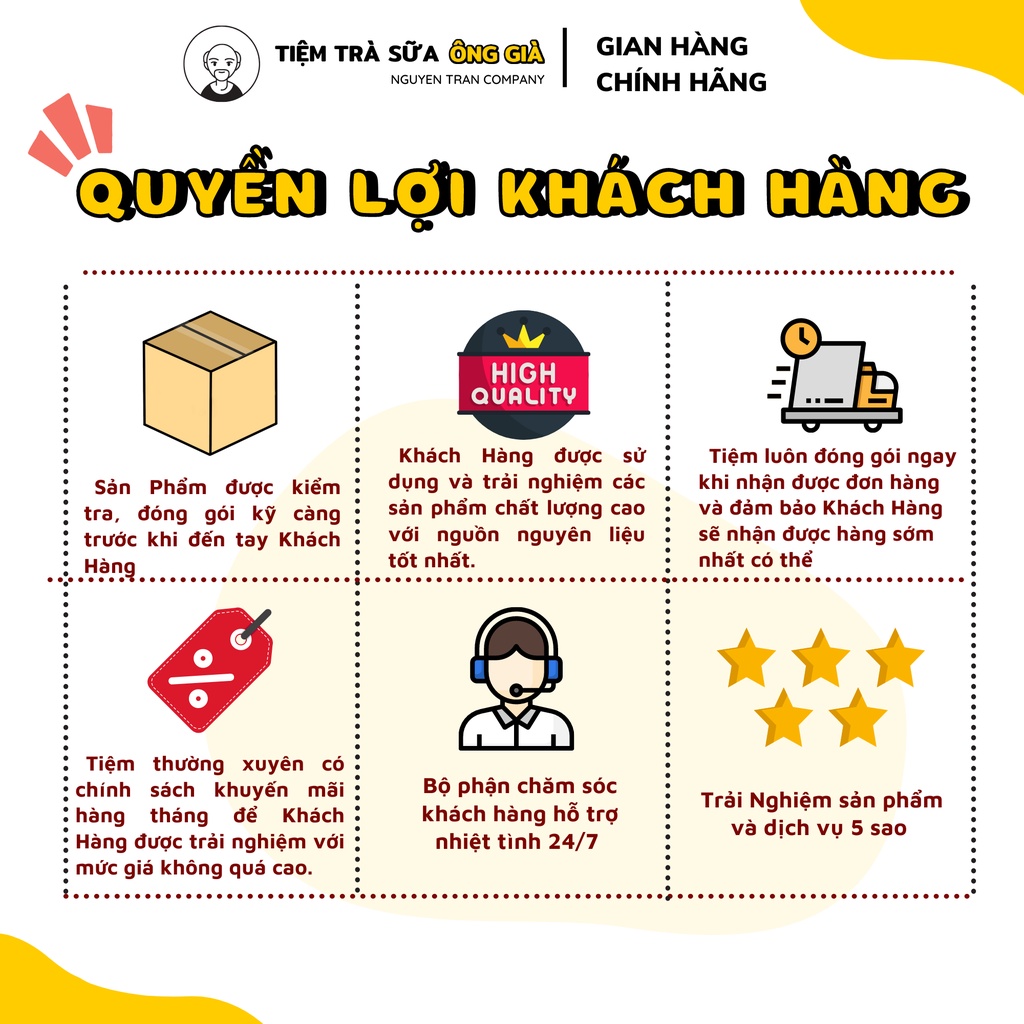 Set Nguyên Liệu Pha Trà Sữa Phúc Long Thượng Hạng TIỆM TRÀ SỮA ÔNG GIÀ