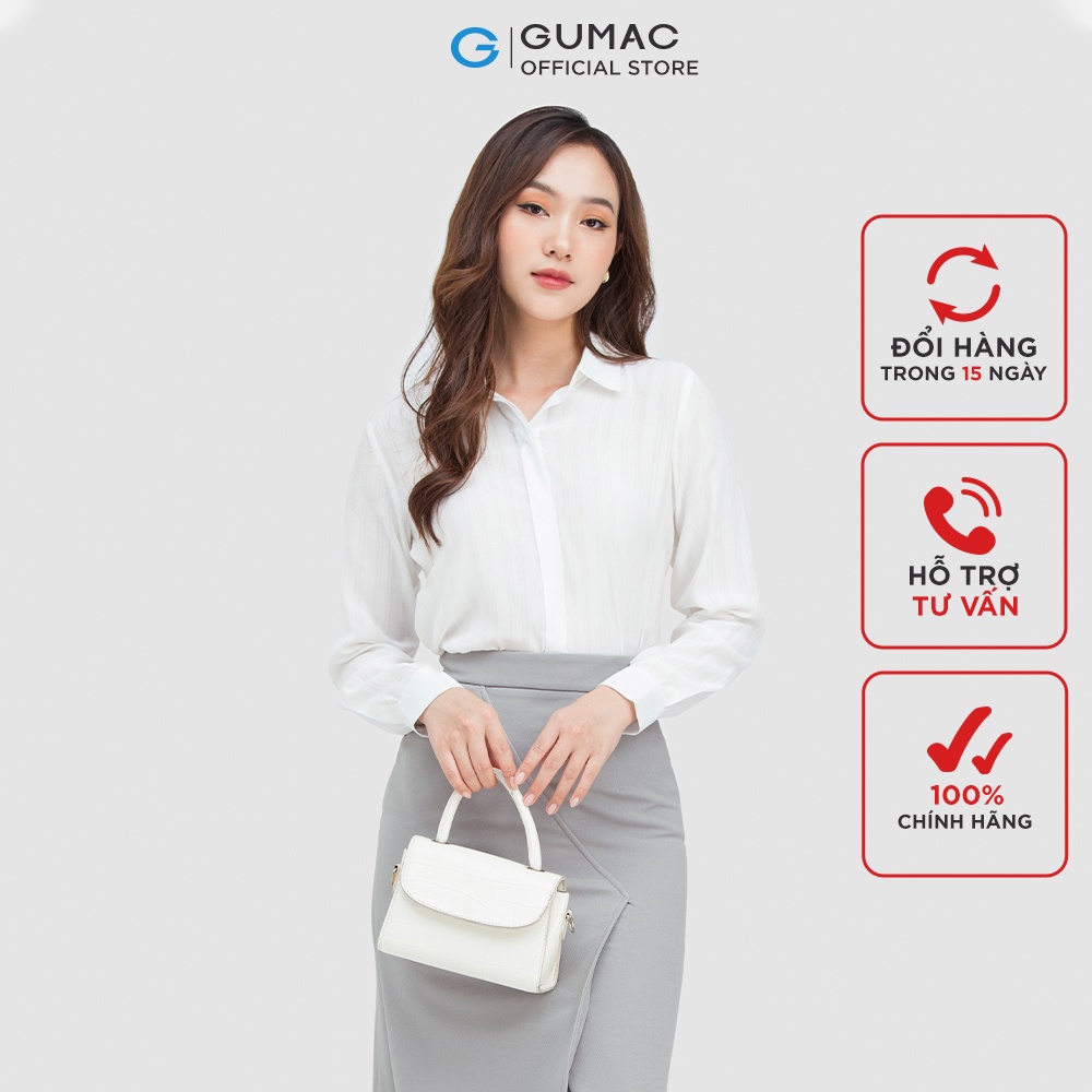 [Mã WABRGUM giảm 10% tối đa 30K đơn 99K] Áo sơ mi nữ giấu nút GUMAC form basic nhiều màu thanh lịch AC05003