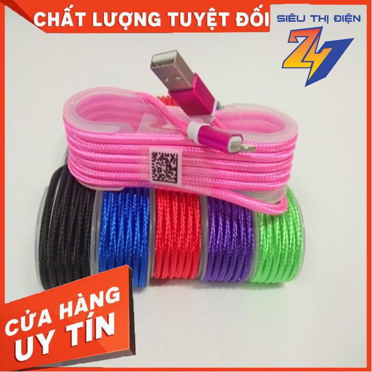 Cáp Sạc Dây Dù Nhiều Màu Cho i-P Có Khay
