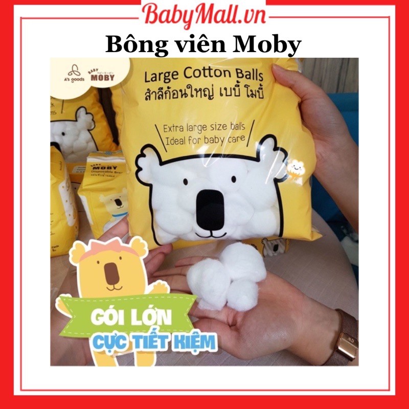 Bông viên đa năng MOBY tự nhiên và an toàn cho mẹ và bé