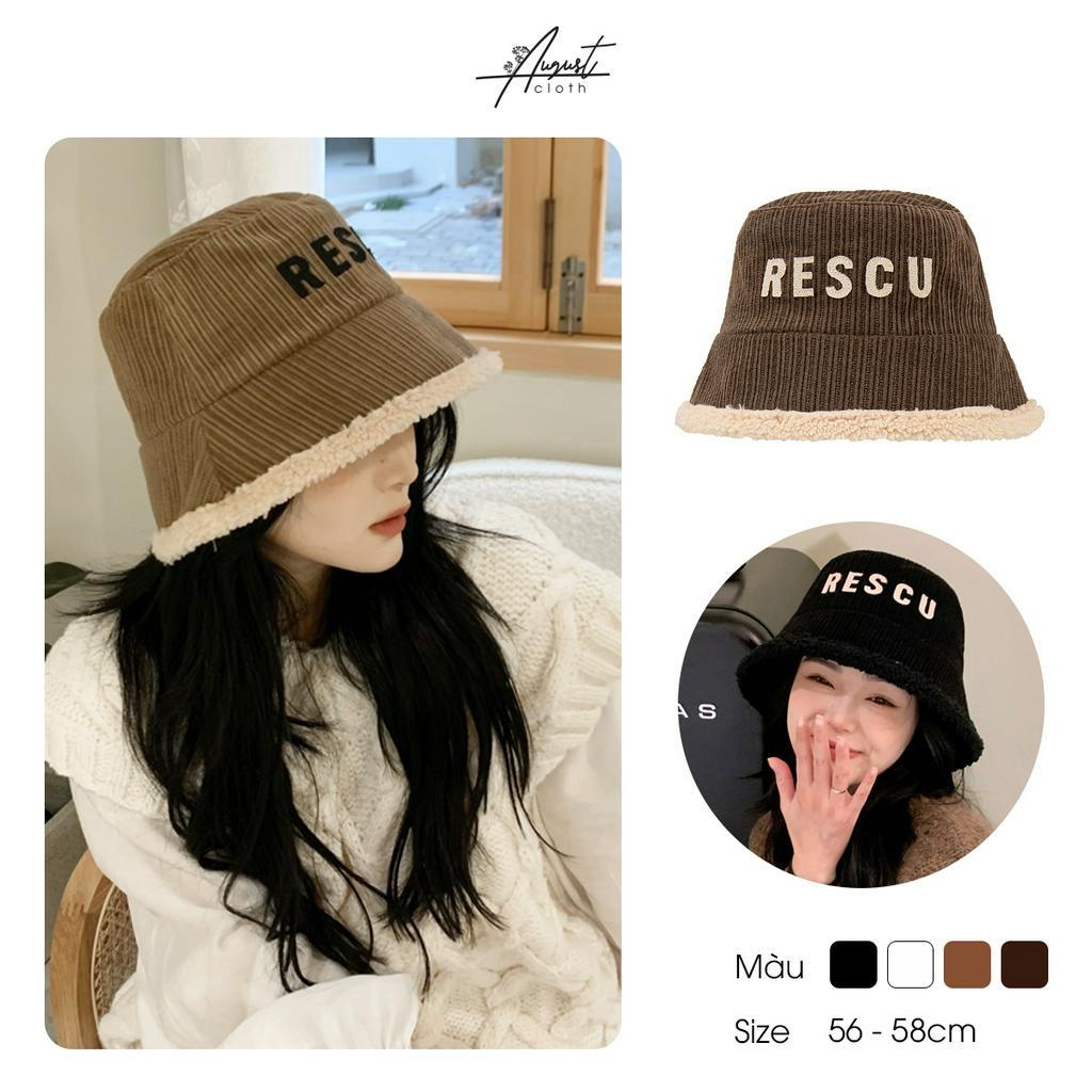 [Augustcloth] Mũ/ nón bucket viền và lót lông
