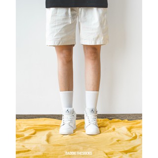 Tất cao cổ nam trơn Men Basic Crew