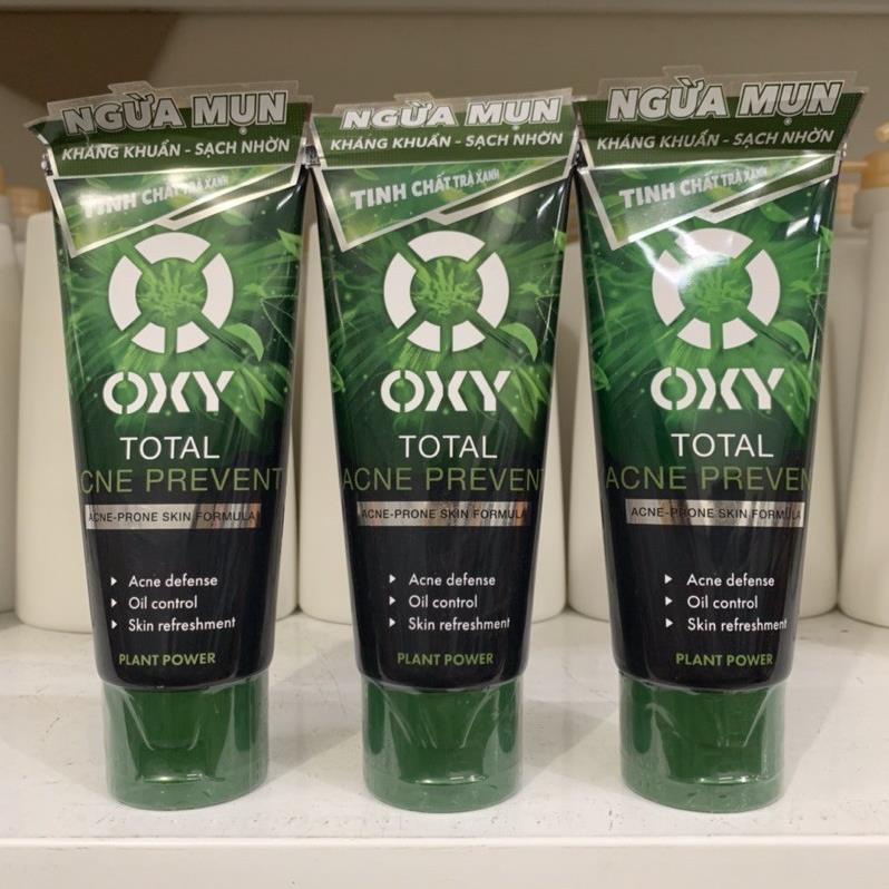 OXY Total Acne Prevent - Kem rửa mặt ngừa mụn kiểm soát nhờn 100g( xanh lá )