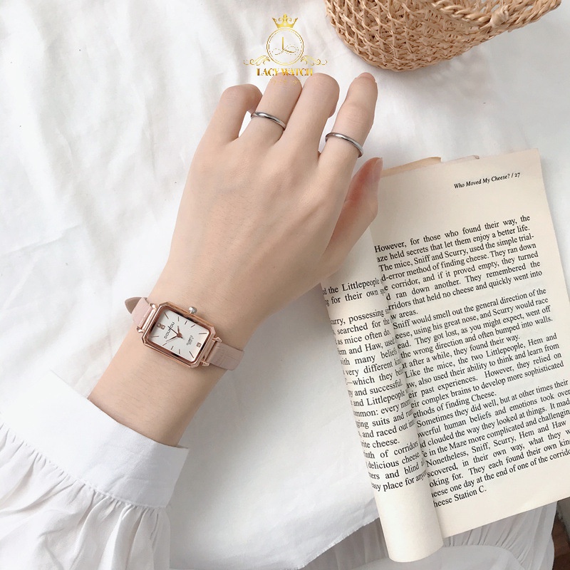 Đồng hồ nữ LaCy Watch đồng hồ đeo tay dây da mặt chữ nhật vạch số style retro DHDK0001 | BigBuy360 - bigbuy360.vn