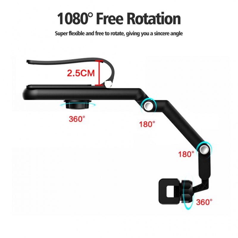 Giá đỡ điện thoại Ankndo gắn tấm che nắng/gương chiếu hậu 1080° nâng cấp cho xe hơi