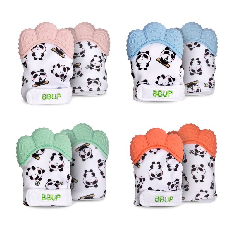Set 2 Găng Tay Hình Gấu Trúc Dễ Thương Cho Bé Sơ Sinh Mọc Răng