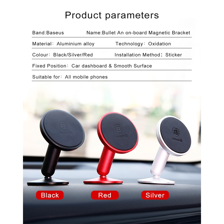Giá đỡ điện thoại nam châm Baseus Bullet Magnetic dùng cho xe hơi