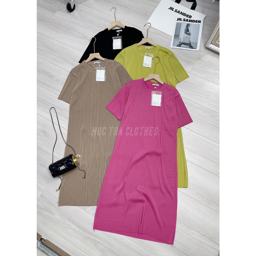 Váy maxi suông trơn nhiều màu Hàng Quảng Châu rẻ đẹp, Đầm nữ dự tiệc dáng xuông cổ tròn siêu xinh