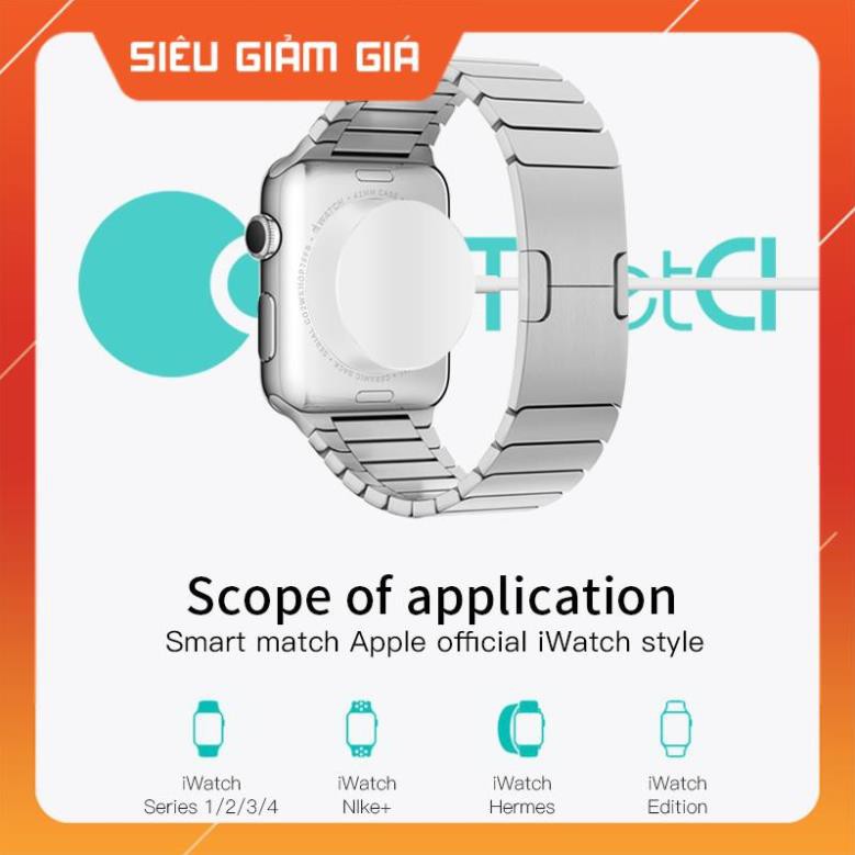 Đế sạc kiêm dây sạc Lightning mini 2 in 1 cho Apple Watch / iPhone / iPad / tai nghe AirPods / Airpods Pro hiệu Coteetci