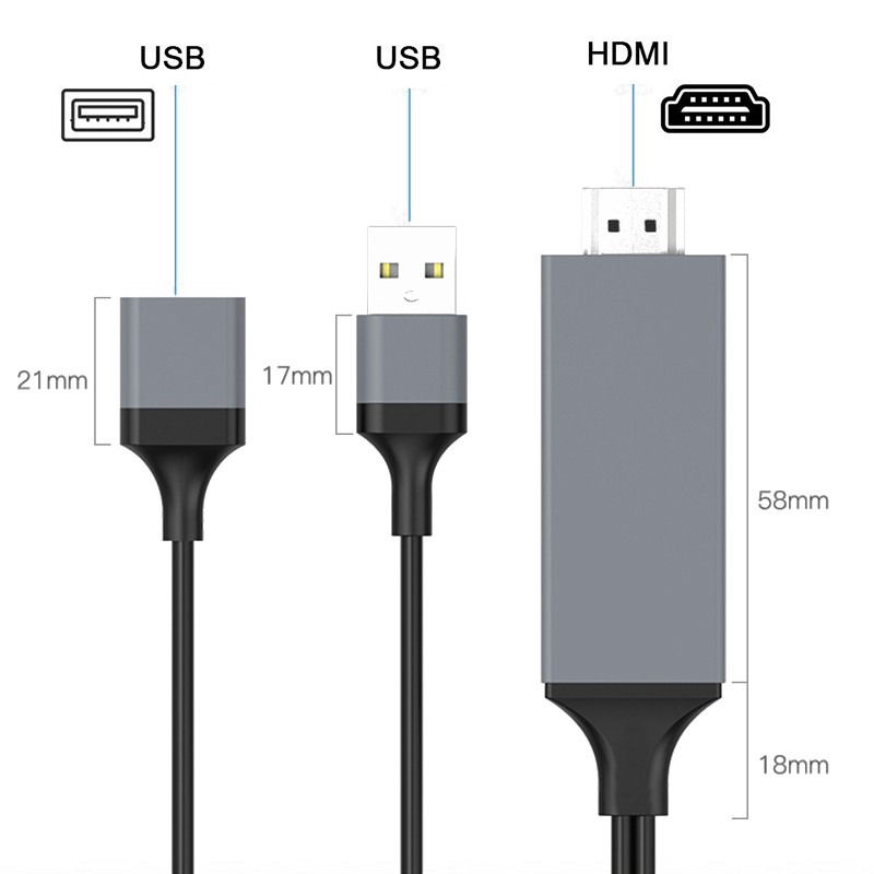 Cáp chuyển đổi HDMI 1080P AV HD TV dài 1m thích hợp cho iPhone ipad/ android