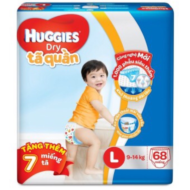 (Mẫu đệm mây ) Tã quần Huggies siêu đại M74/L68/XL62/XXL56