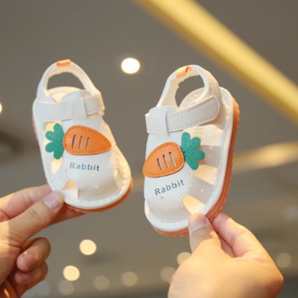 (Hàng mới về)Dép tập đi, sandal tập đi Cà Rốt Rabit xinh xắn đế mềm dáng đẹp cho bé gái 0-2 tuổi