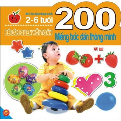 Sách 200 Miếng bóc dán thông minh 26 tuổi Bé làm quen với Toán